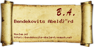Bendekovits Abelárd névjegykártya